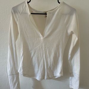 Free People White Long Sleeve